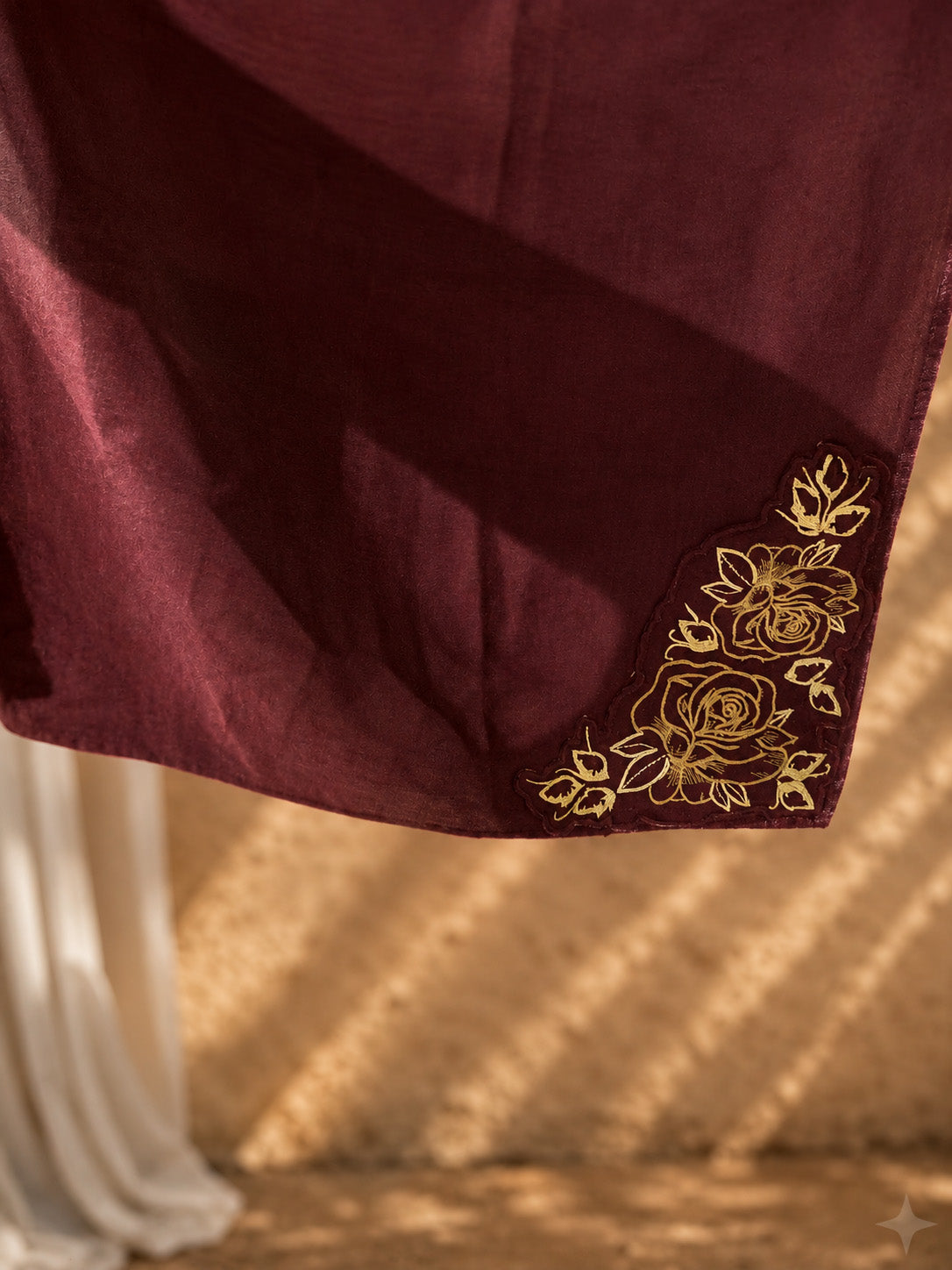 Rose & Thorn Mantle • Wine Gold