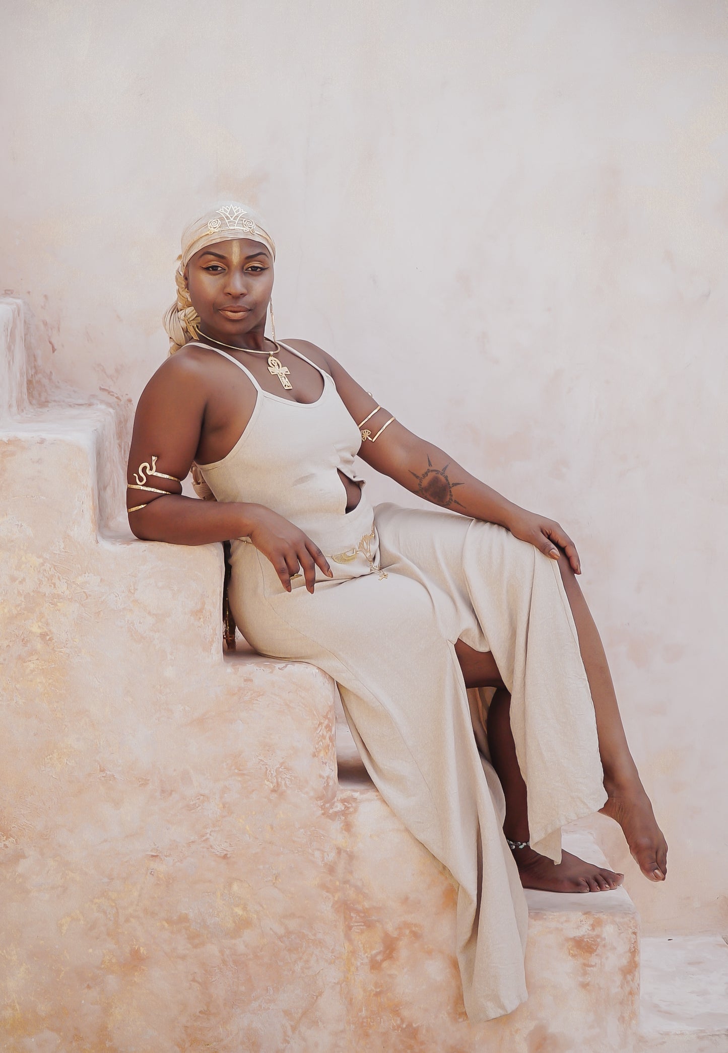Sand Linen Pyramid dress