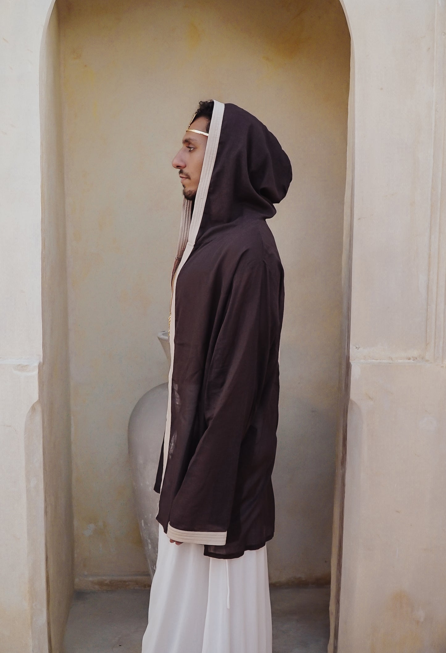 Brown turkish Cotton Unisex Mans Hoodie Key of Life ....