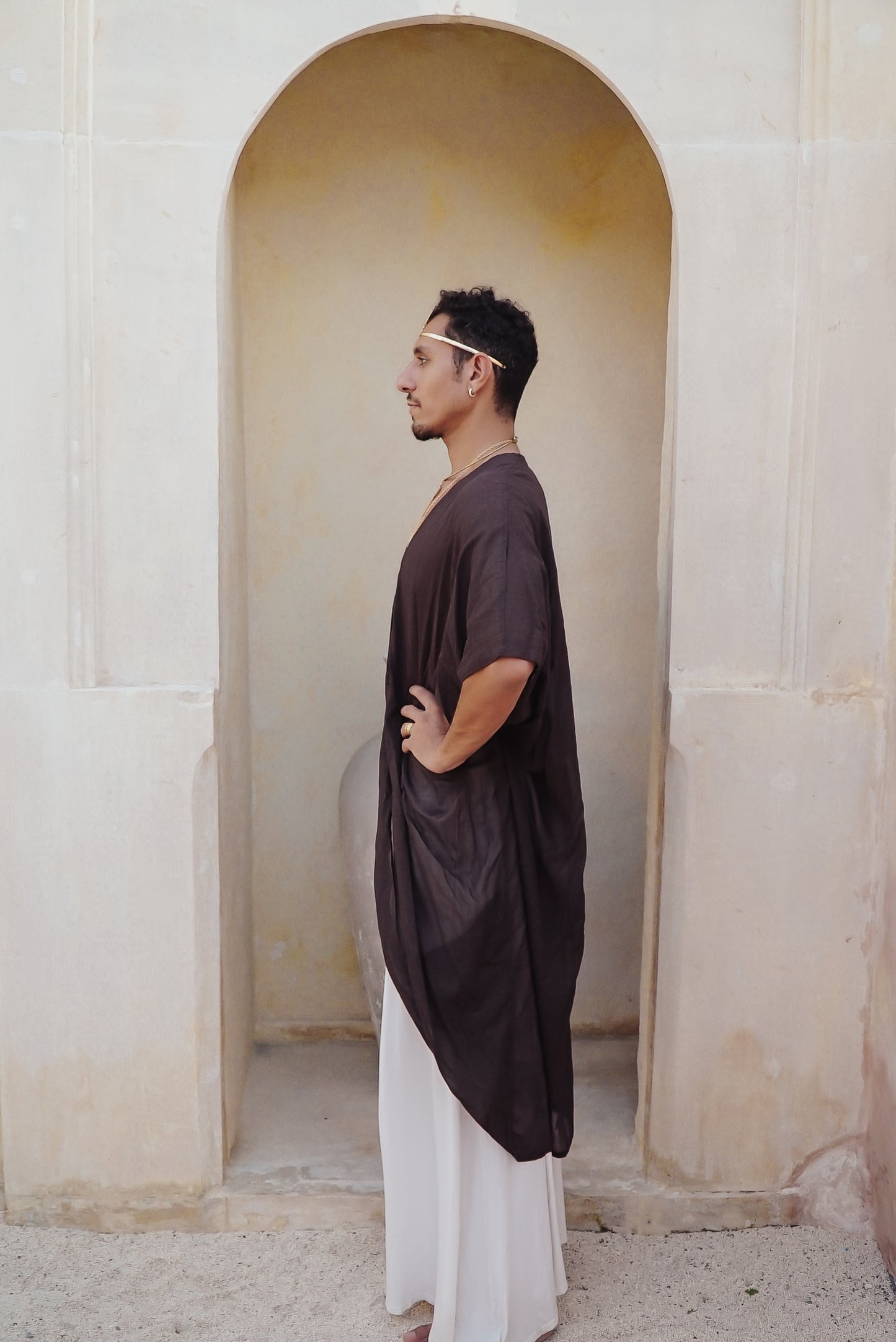 Turkish Cotton Wood Brown Robe of Alchemy Key of Life unisex