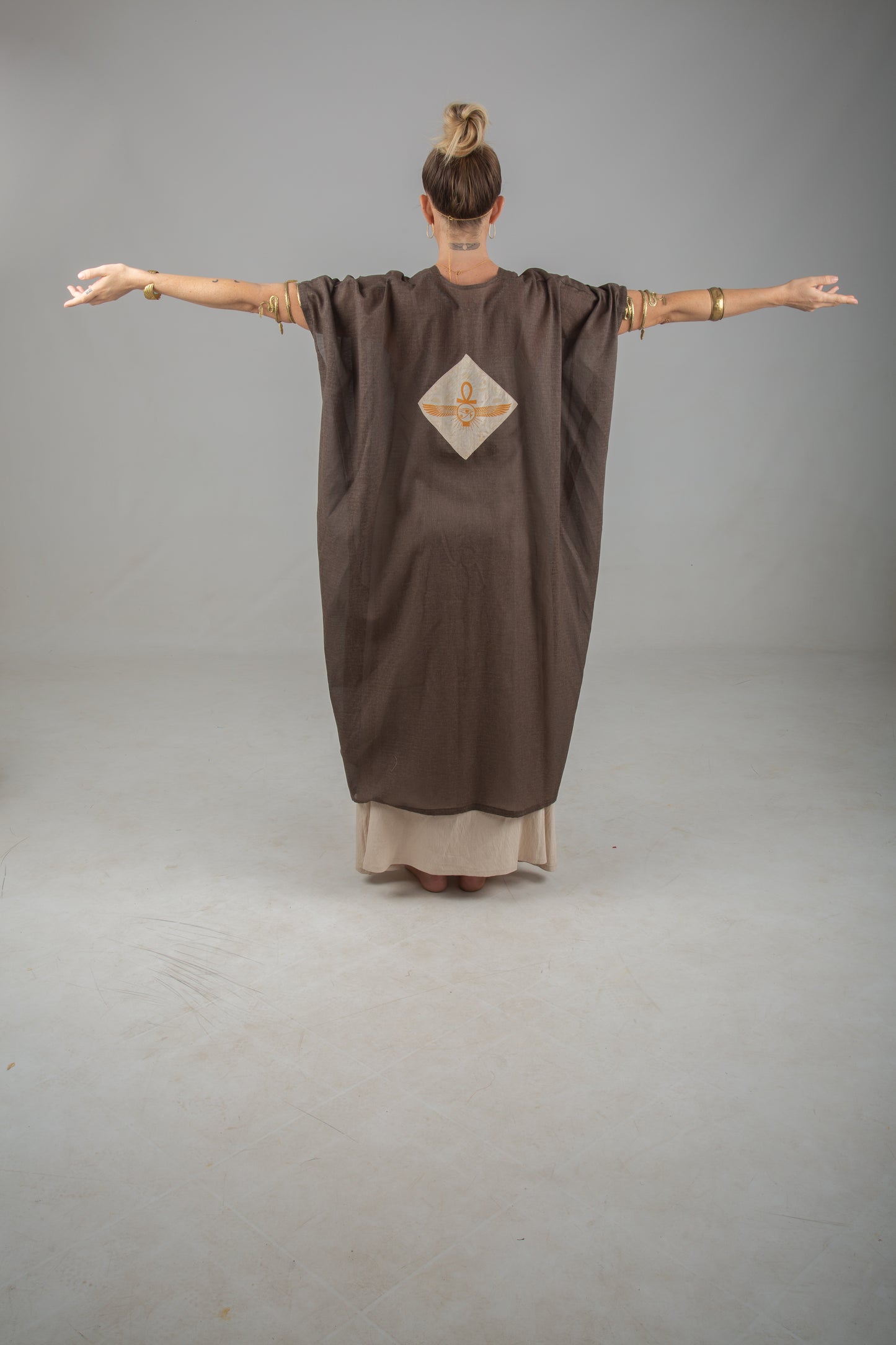 Turkish Cotton Wood Brown Robe of Alchemy Key of Life unisex