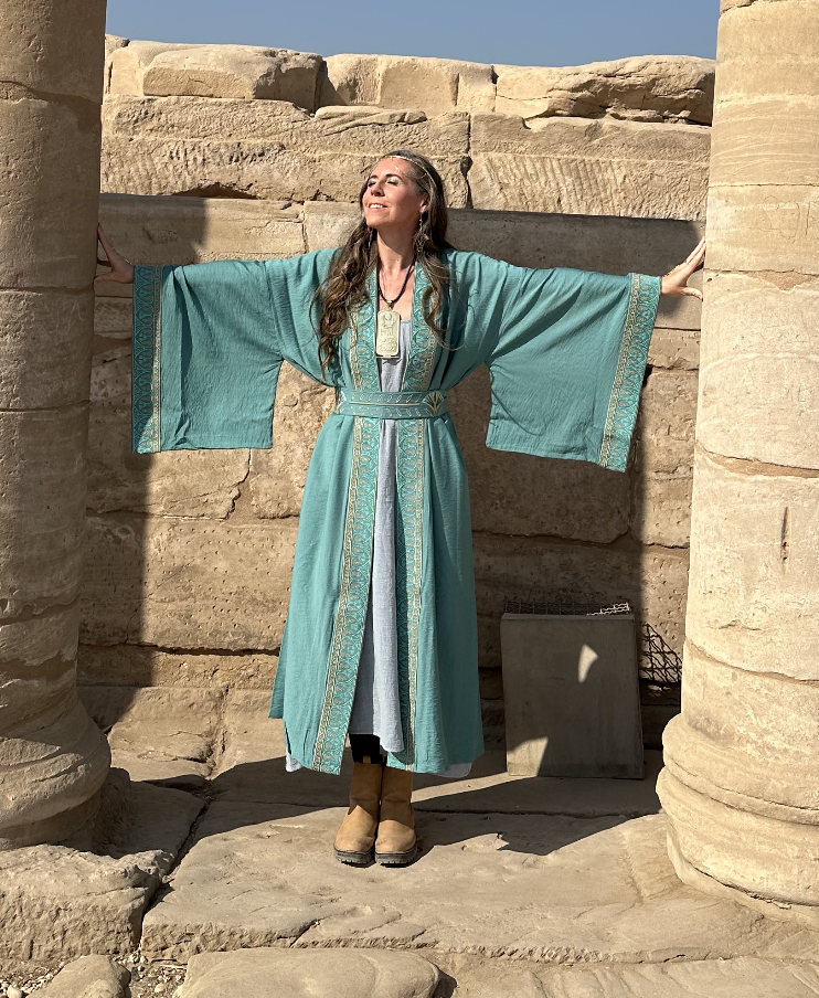 Embroidered Lux Blue Lotus Kimono