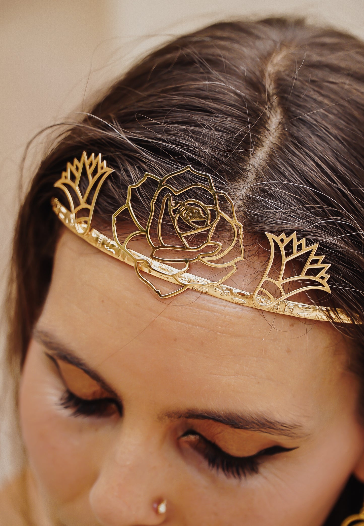 Rose lotus hieroglyph crown ....