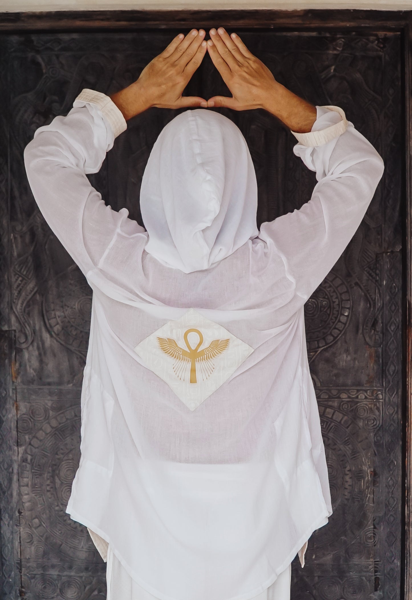 Key of Life Hoodie white turkish cotton