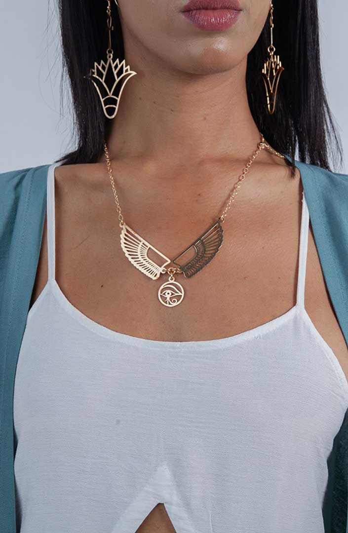 Ankh Lotus Earring