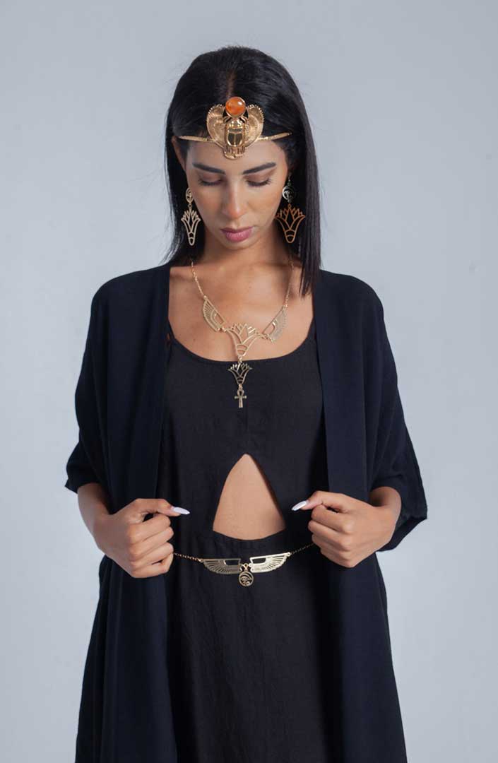 Eye of Ra Wing Sacred bellychain, knecklace and choker.