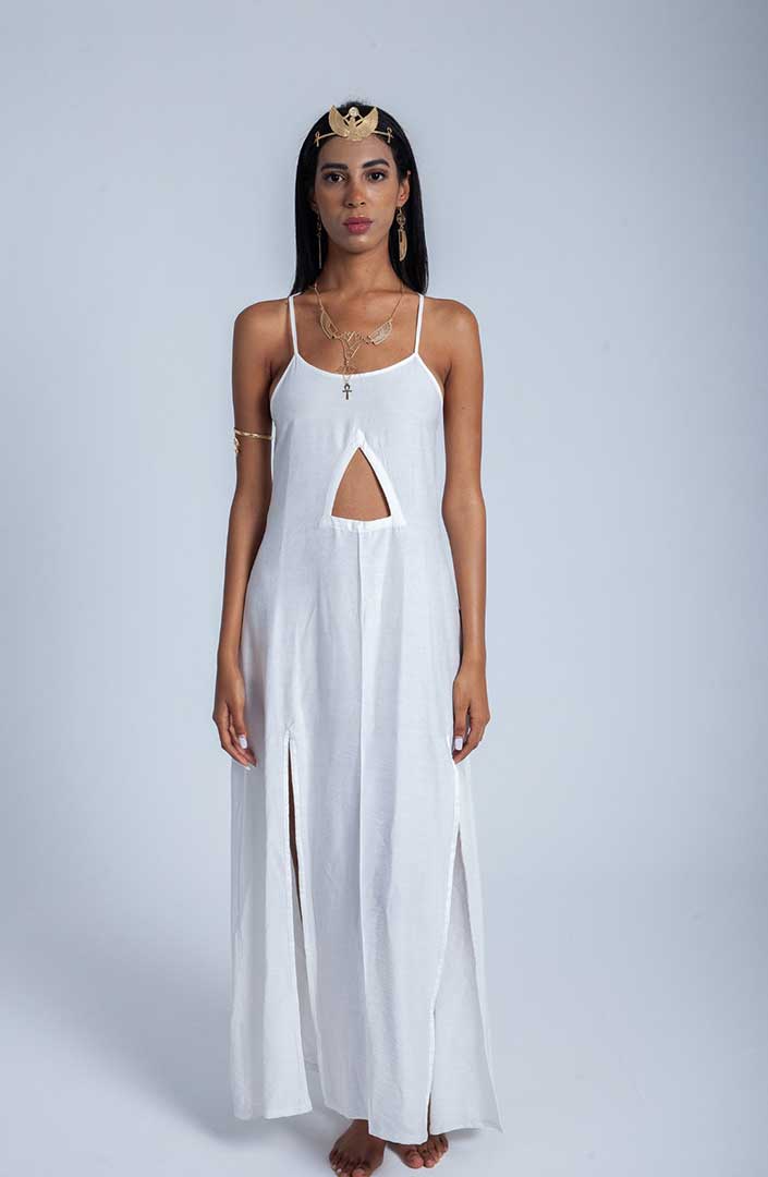 Pyramid Dress in White