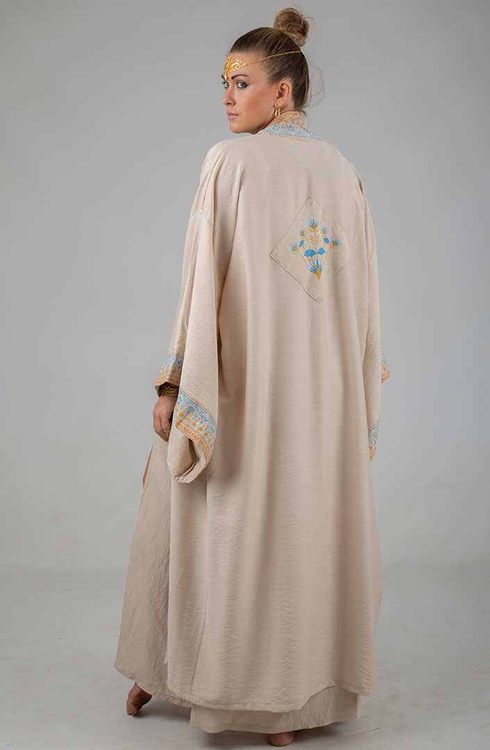 Lotus Offering Mystic Kimono sand linen