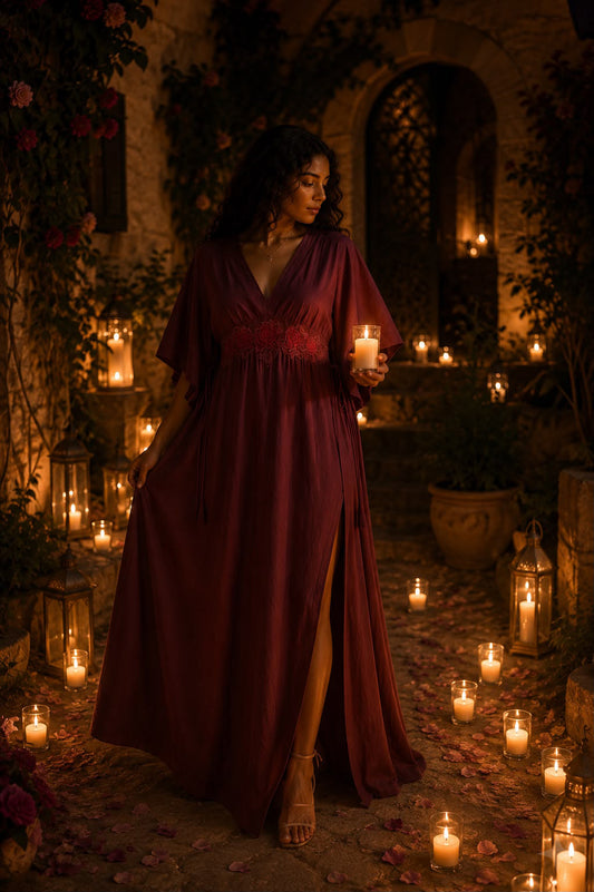 Rose Dress • Wine Red
