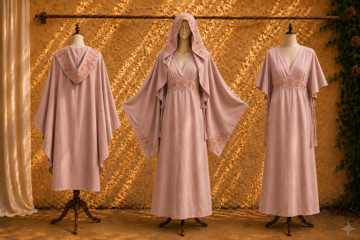Rose & Thorn Mantle • Pink Cashmere
