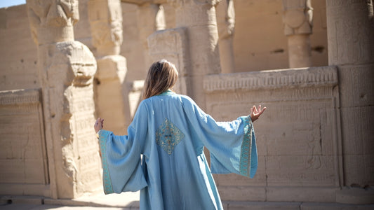 Embroidered Lux Blue Lotus Kimono