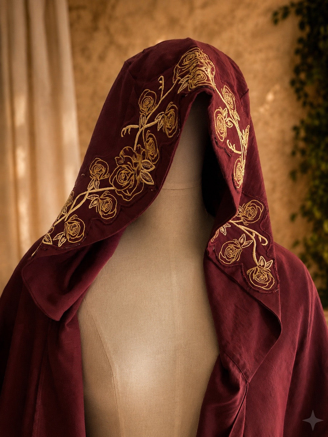 # Golden Magdalene Rose Ceremonial Ensemble • Wine Gold