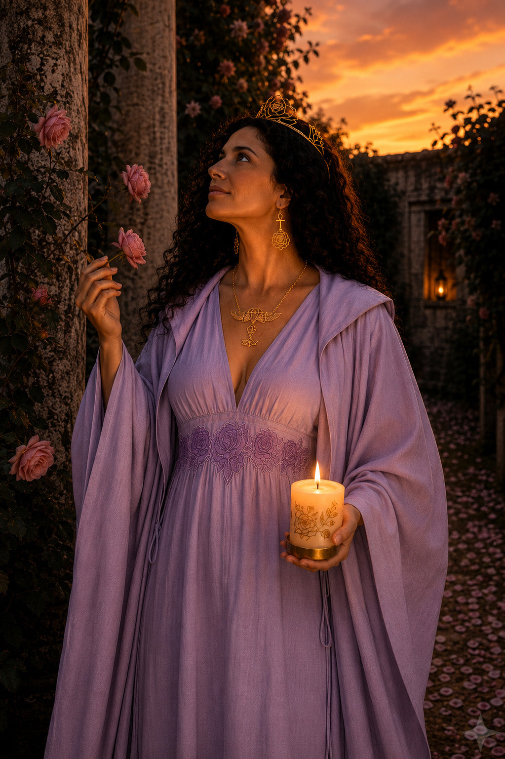 Violet Flame Rose Ceremonial Ensemble • Purple Lavender