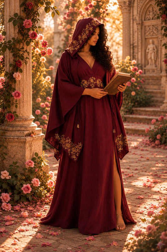 Golden Magdalene Rose Ceremonial Ensemble • Wine Gold