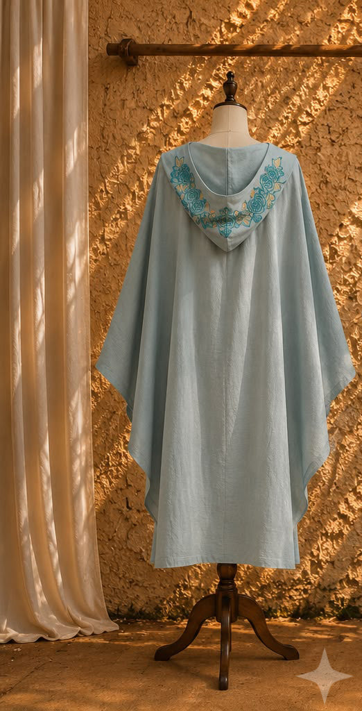 Rose & Thorn Mantle • Teal Blue
