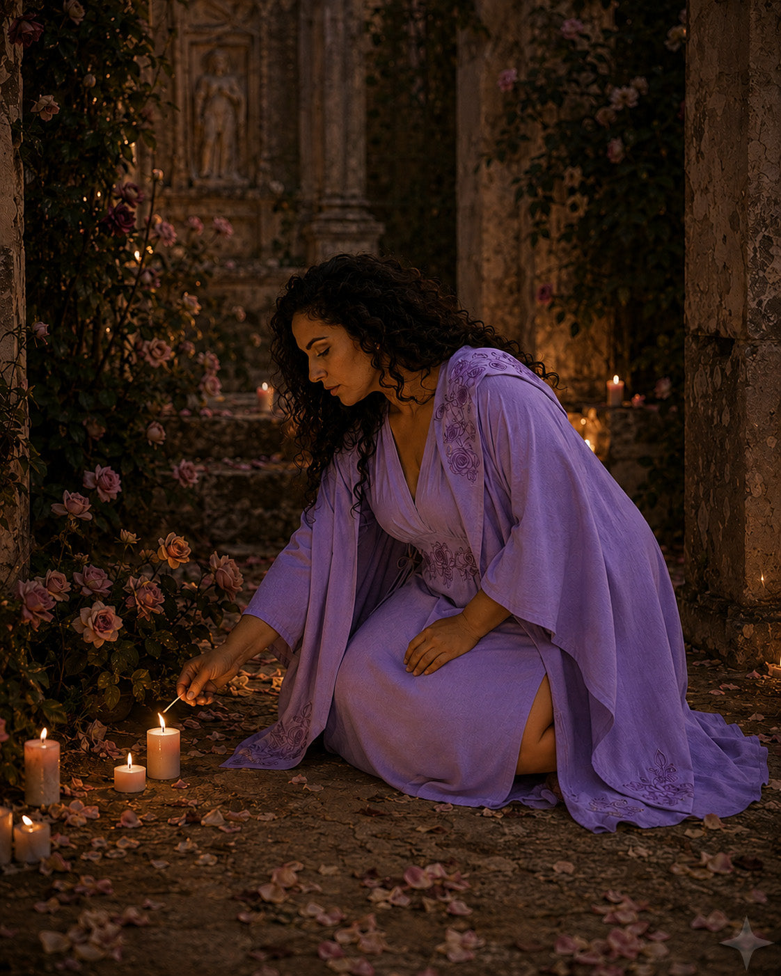 Violet Flame Rose Ceremonial Ensemble • Purple Lavender