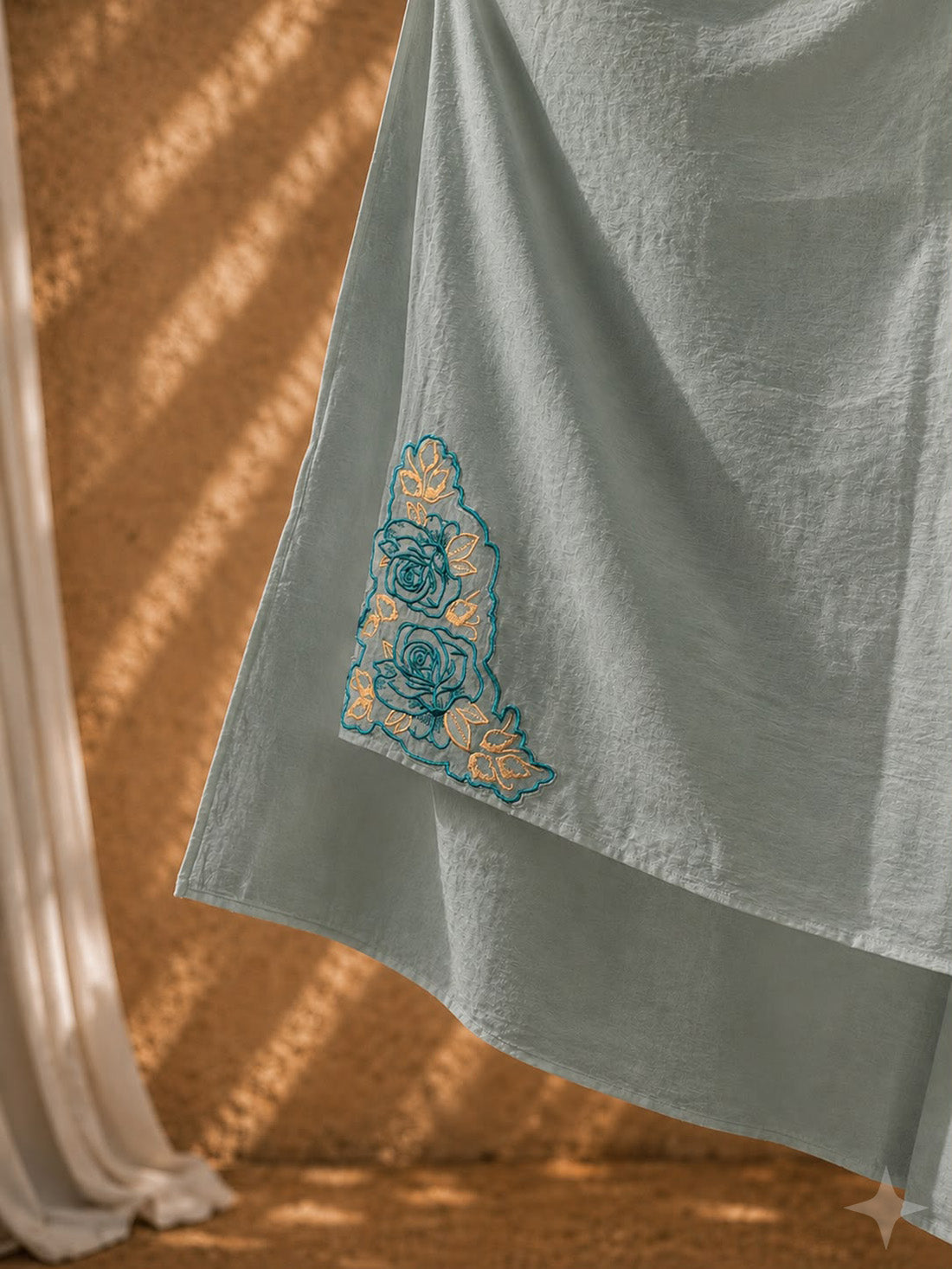 Rose & Thorn Mantle • Teal Blue