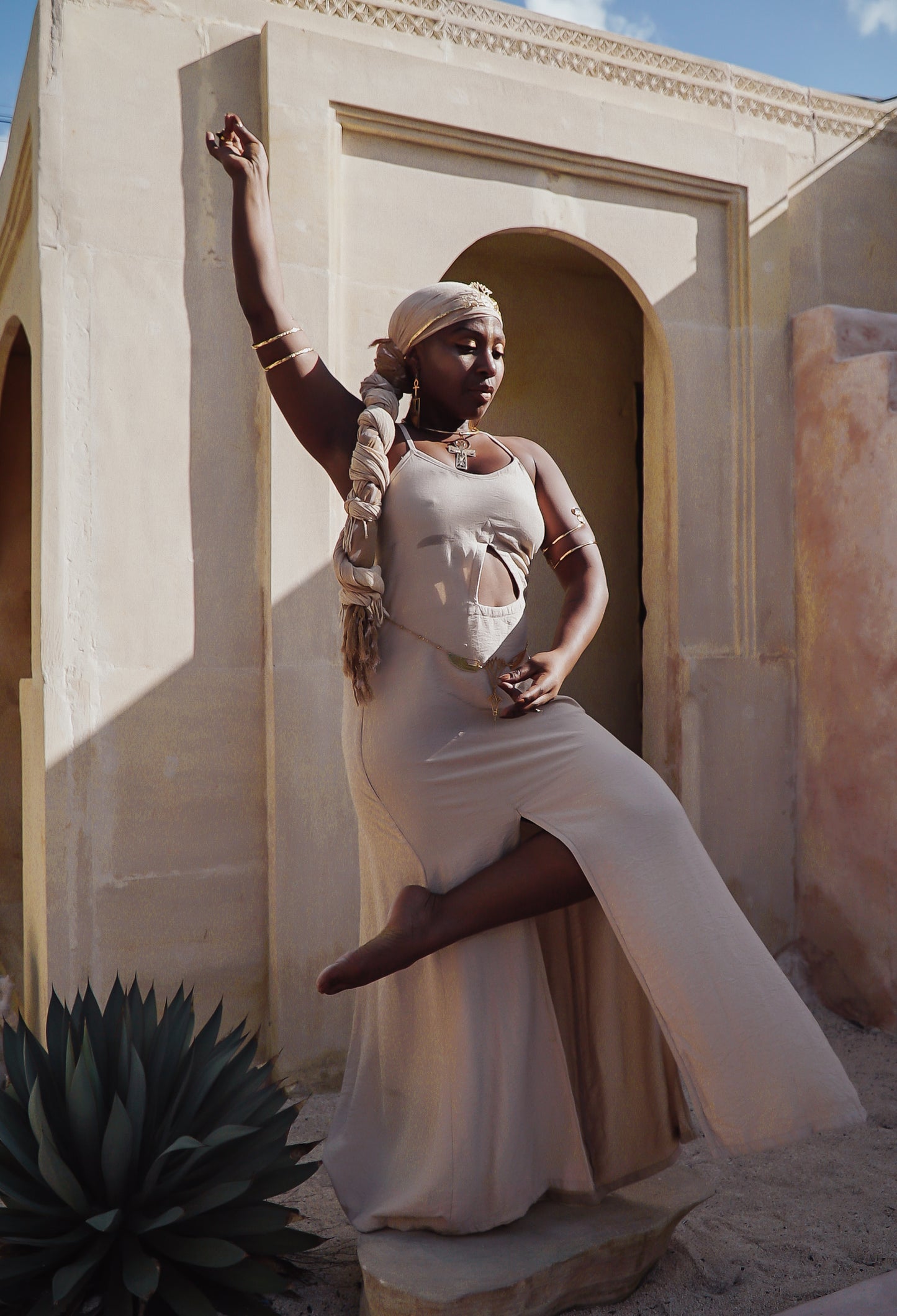 Sand Linen Pyramid dress