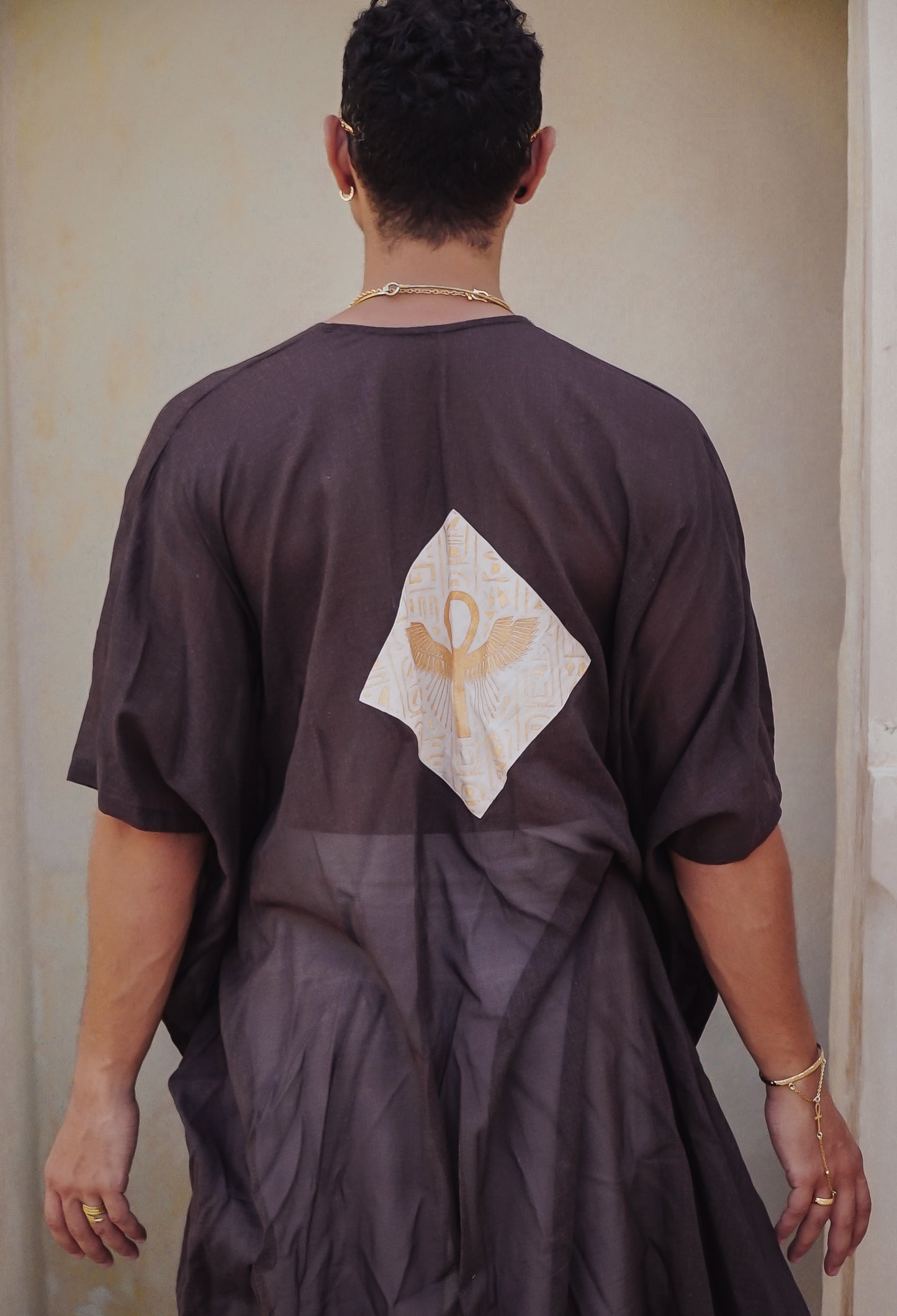 Turkish Cotton Wood Brown Robe of Alchemy Key of Life unisex
