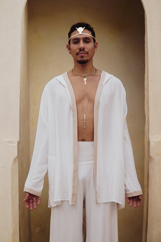 White linen horus unisex mans hoodie ....