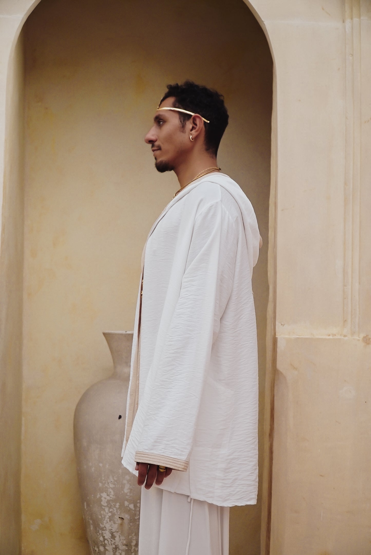 White linen horus unisex mans hoodie ....