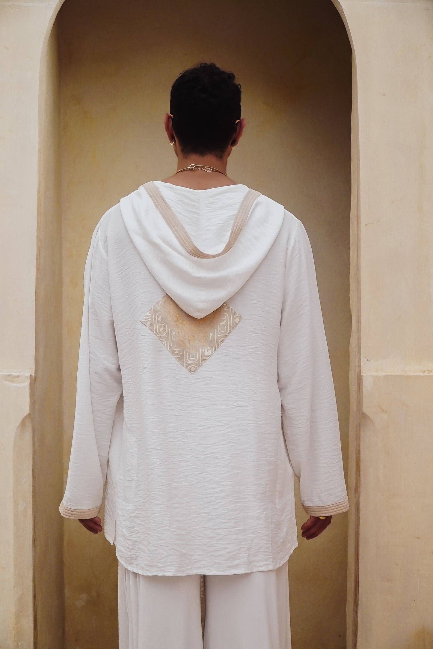 White linen horus unisex mans hoodie ....