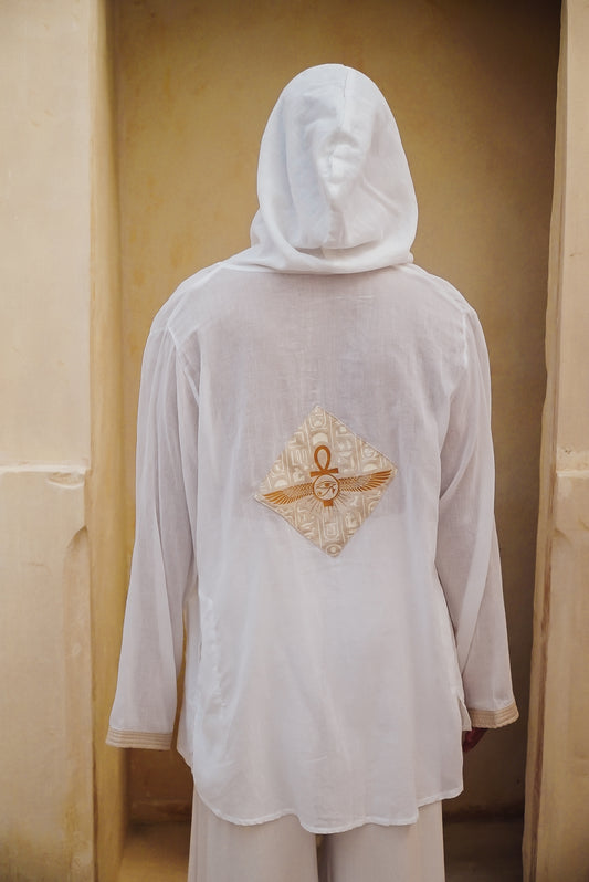 White turkish cotton eye on the horizon unisex mans hoodie ....