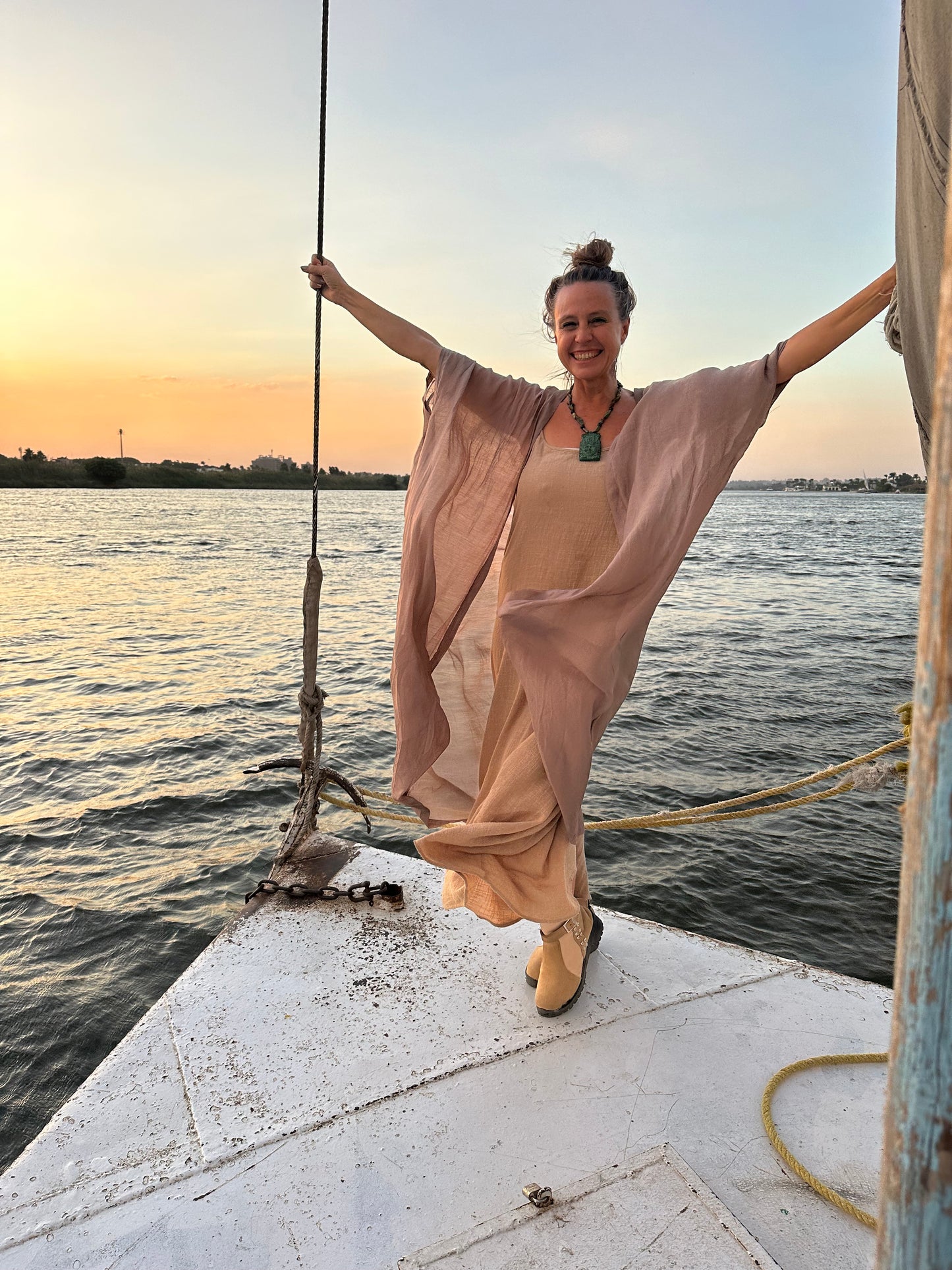 Exclusive Limited Edition smokey cotton Embroidered ankh robe.
