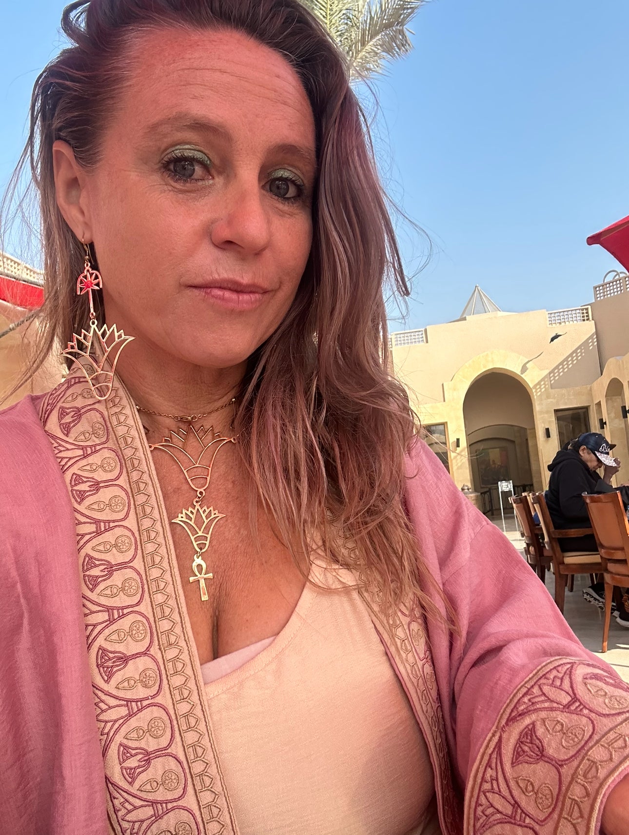Embroidered Lux Pink Lotus Kimono