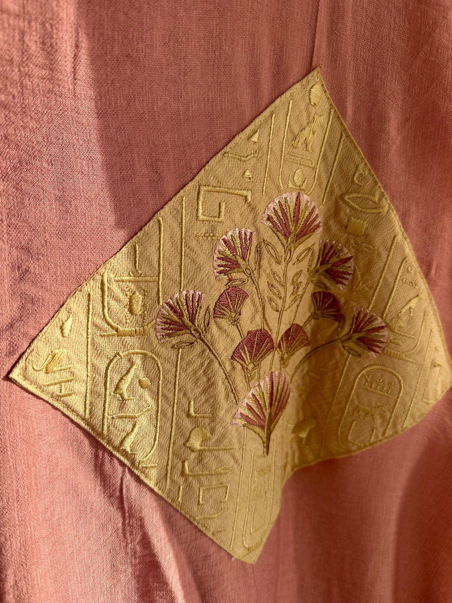 Embroidered Lux Pink Lotus Kimono