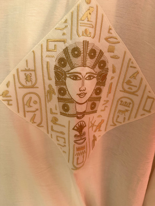 Embroidered dendara star hathor long kimono