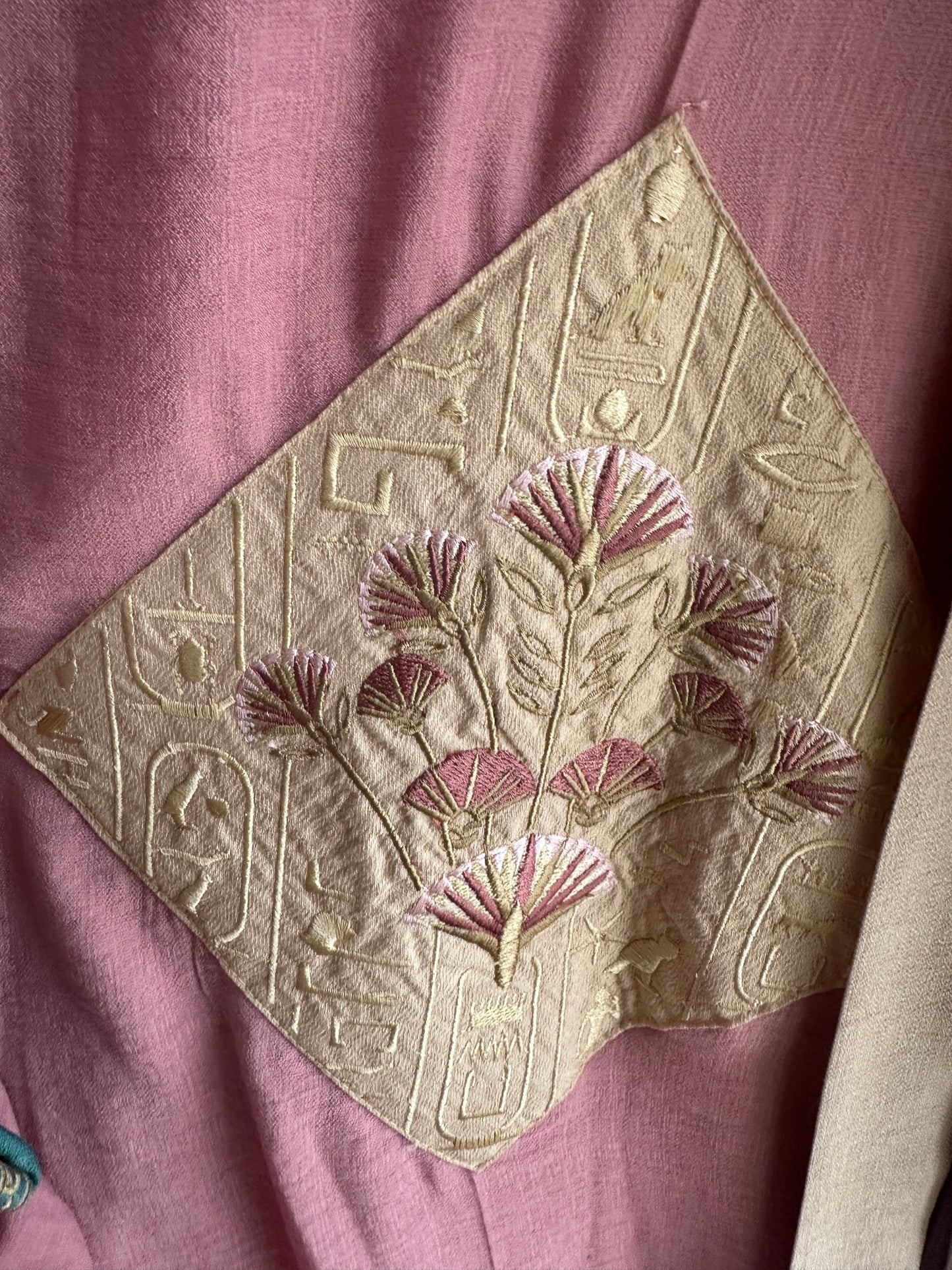Embroidered Lux Pink Lotus Kimono