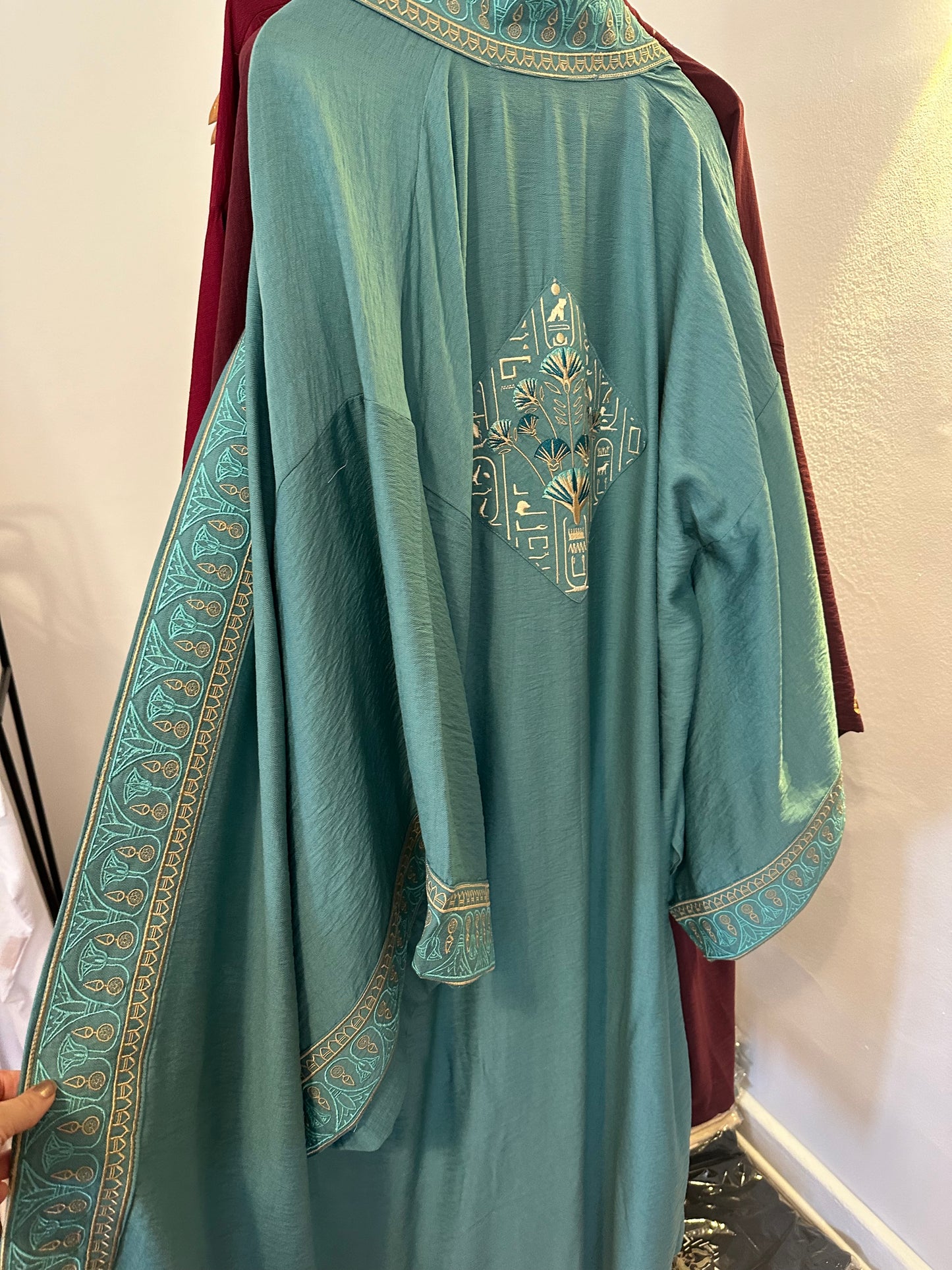 Embroidered Lux Blue Lotus Kimono