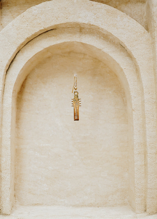 Jedh/ Was septre earrings.