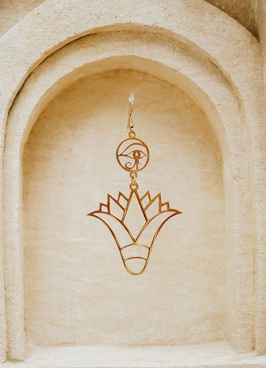 Eye of Ra & Horus Lotus Earring