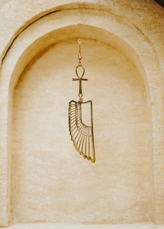 Ankh Wing Earring