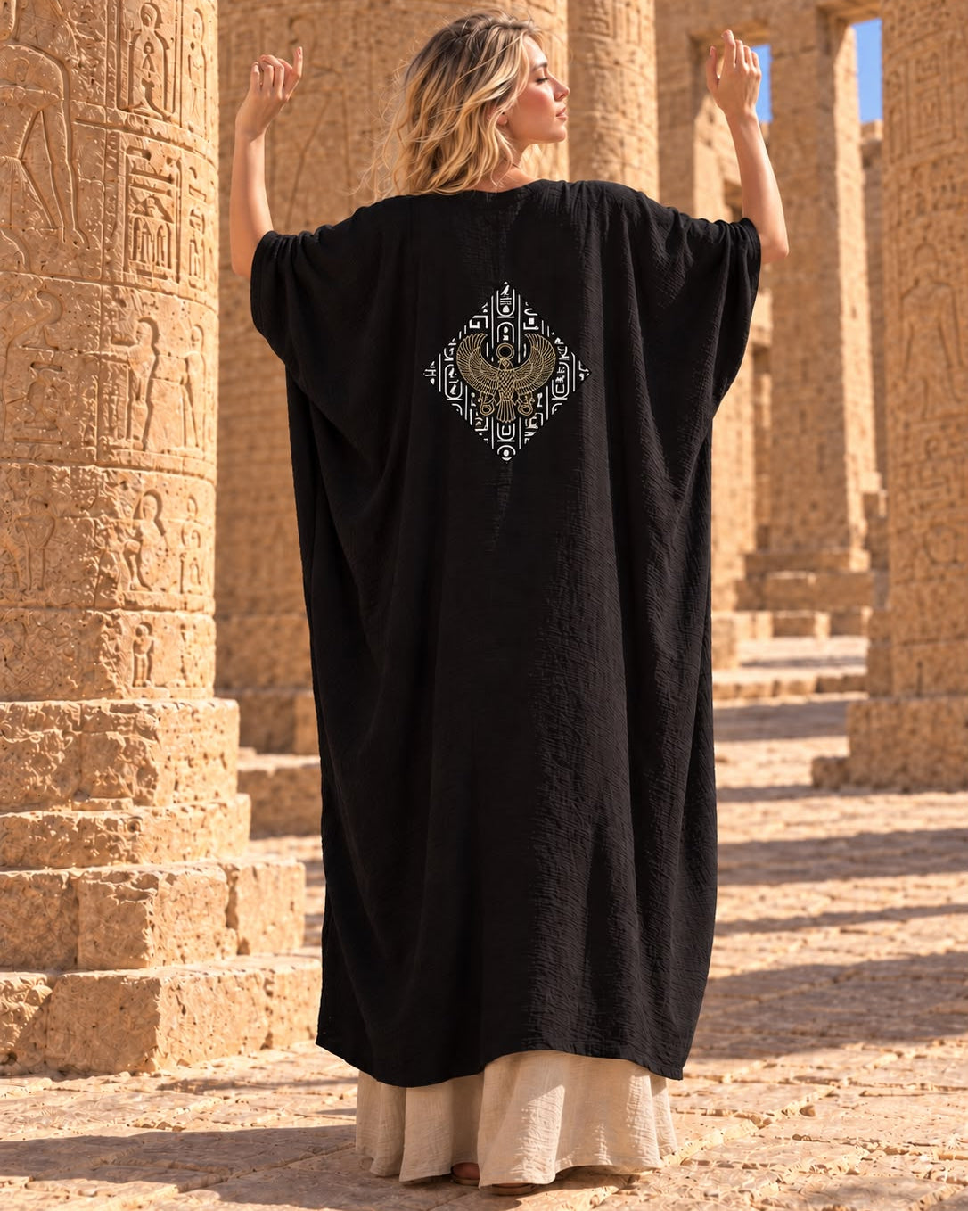 horus Robe of Alchemy - black linen