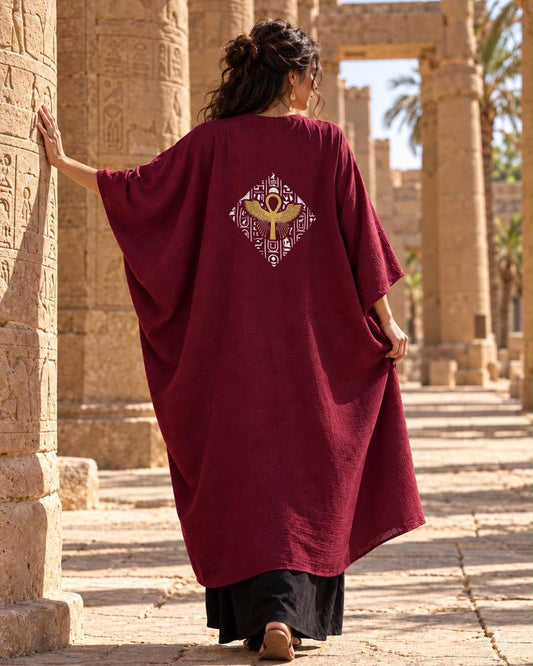 Key of Life Robe of Alchemy - wine linen