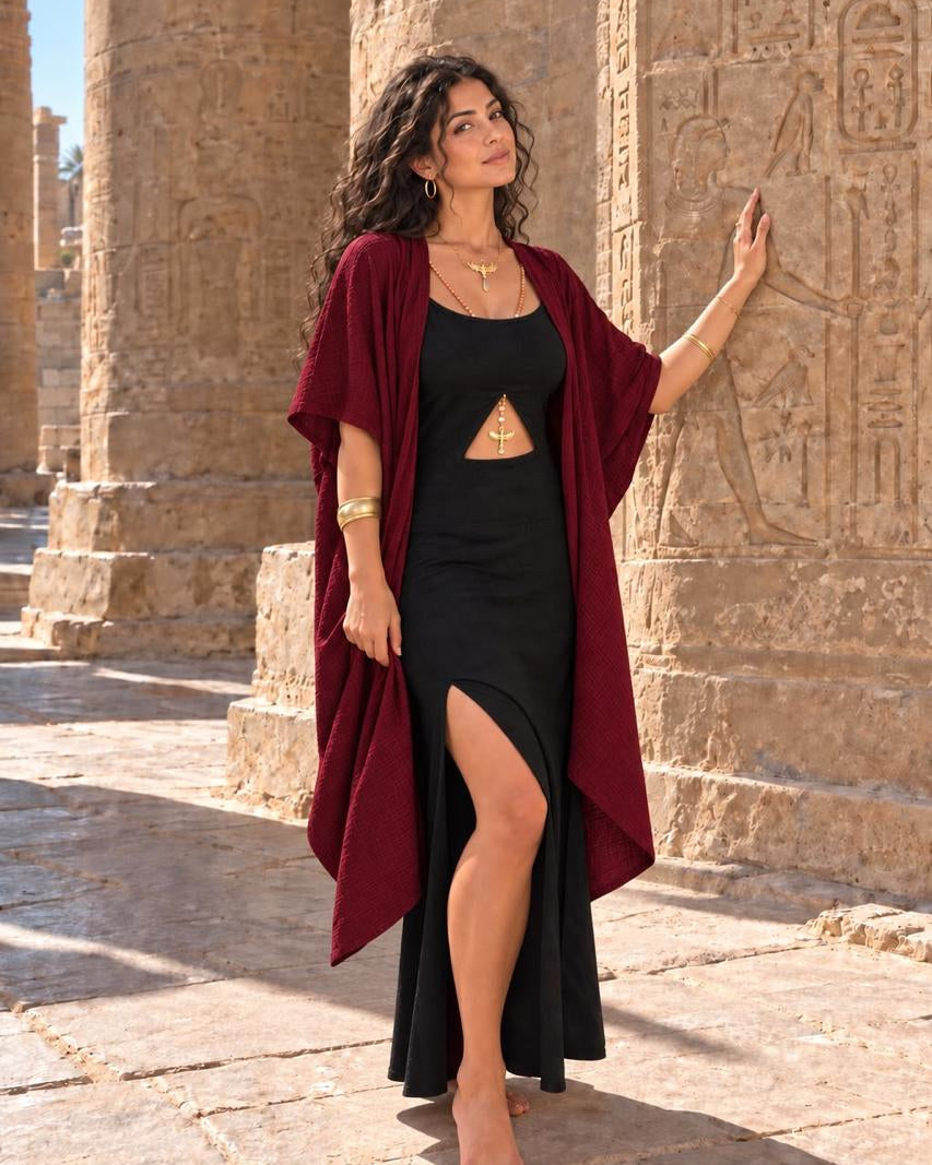 Key of Life Robe of Alchemy - wine linen