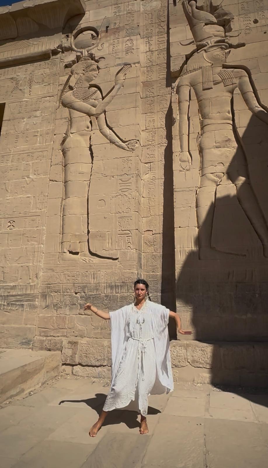 Exclusive white cotton embroidered galactic Isis robe