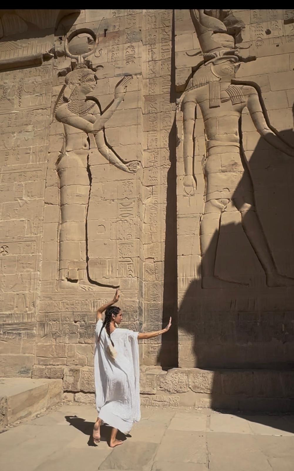Exclusive white cotton embroidered galactic Isis robe
