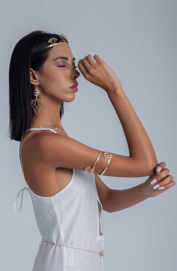 Eye of Ra & Horus Lotus Earring