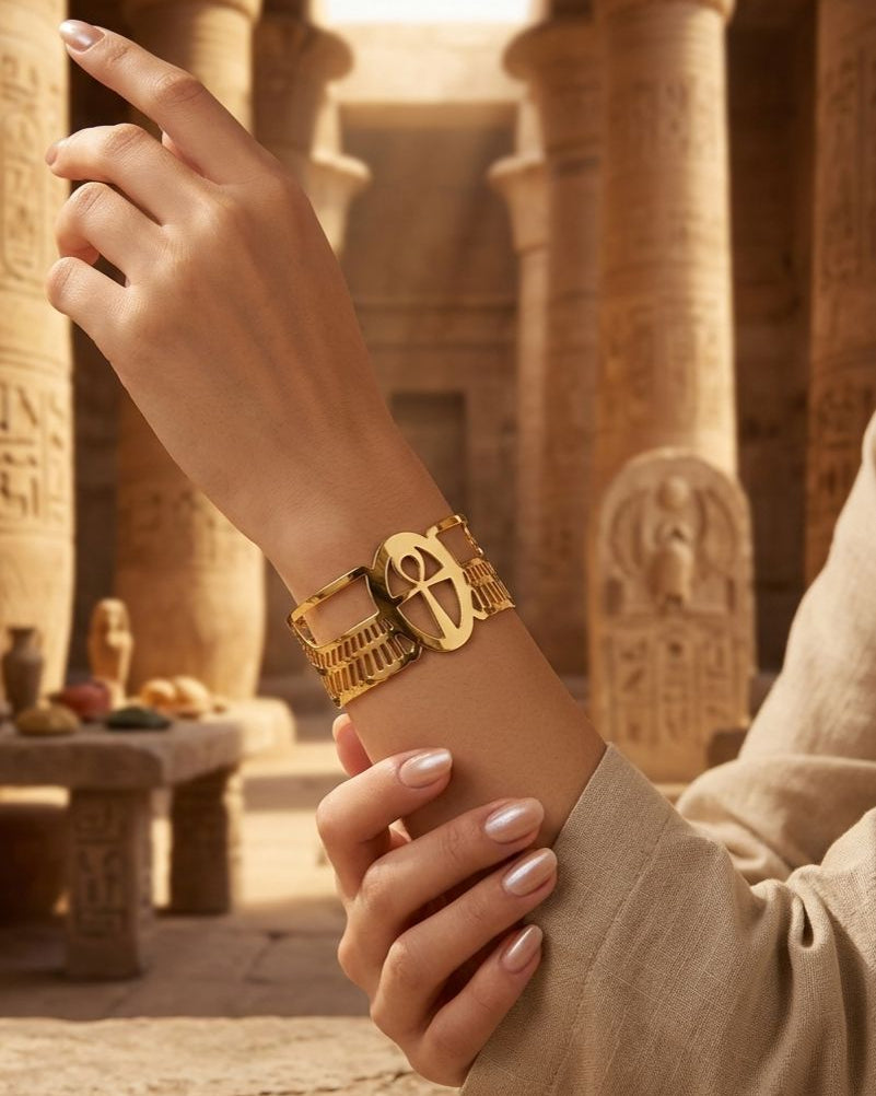 Winged Ankh Continuum Bracelet