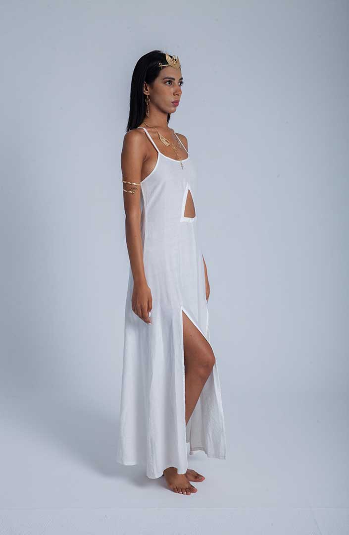 Pyramid Dress in White