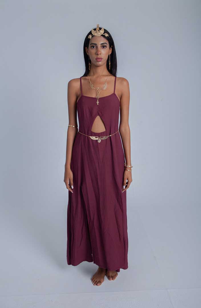 Pyramid Dress in Wine