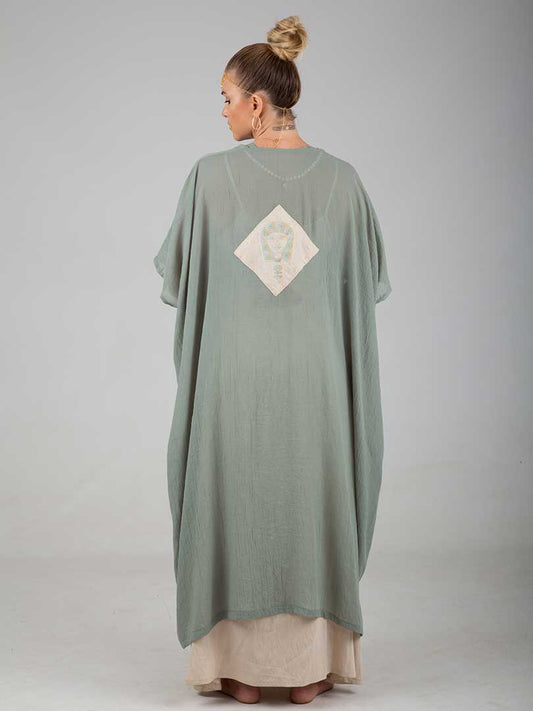 Hathor Robe of Alchemy sage green cotton