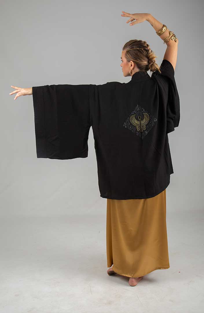 Horus Ninja Kimono black linen