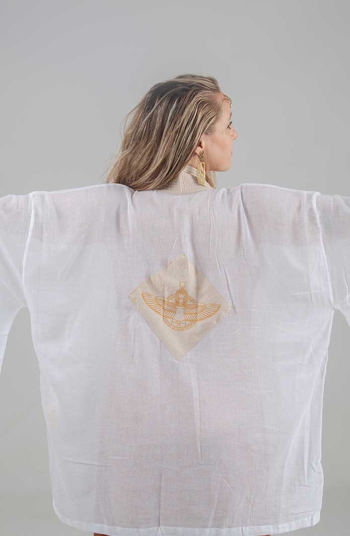 Isis Circle of Light Ninja Kimono white cotton