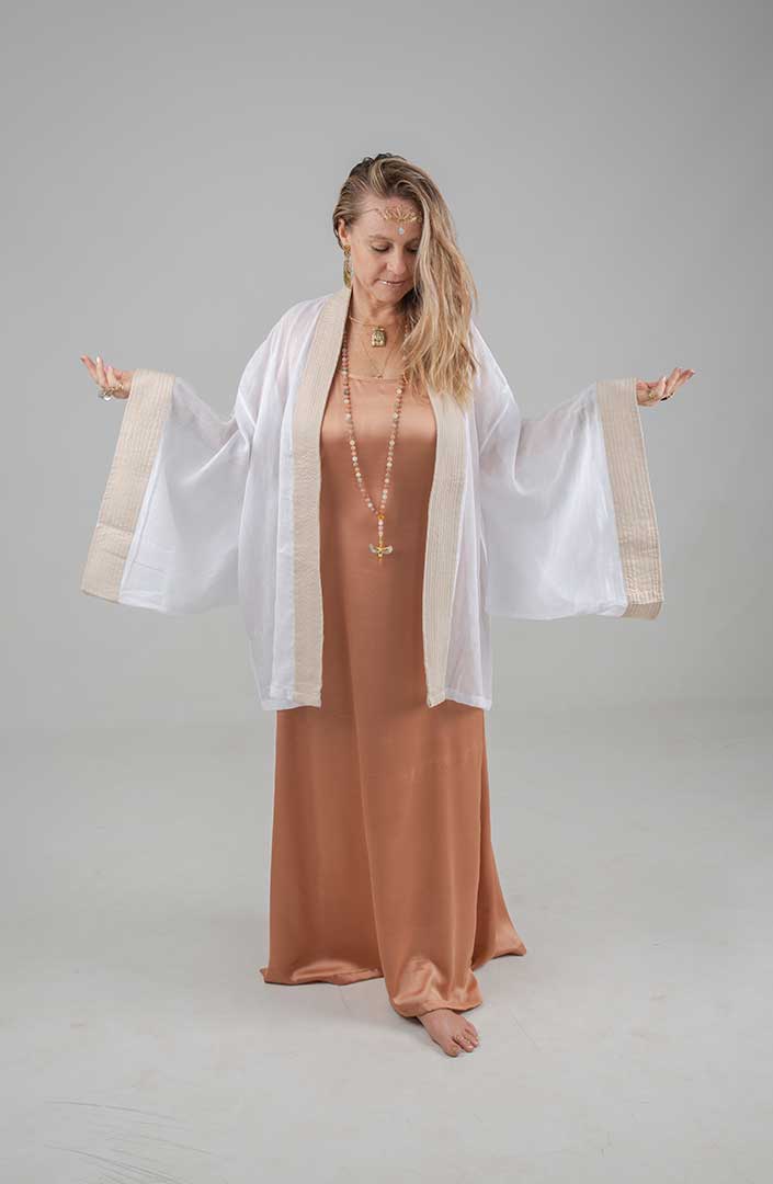 Isis Circle of Light Ninja Kimono white cotton