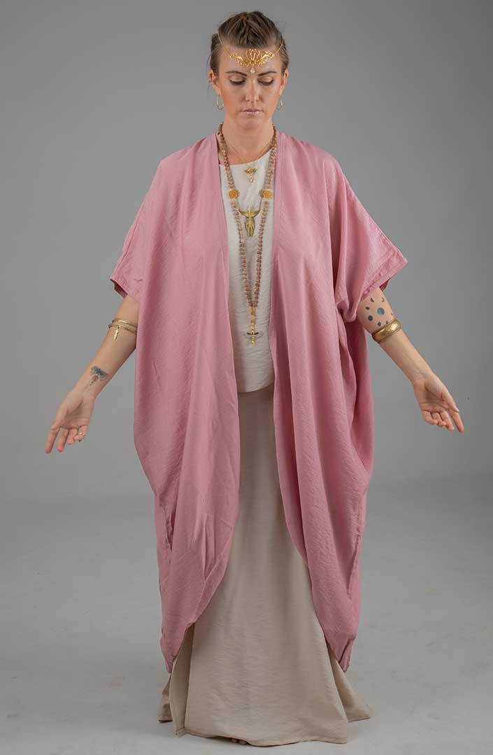 Isis Circle of Light Robe of Alchemy pink linen